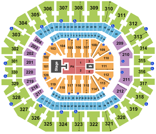 KFC Yum! Center Riley Green Seating Chart